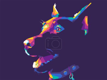 Illustration for Dog head design vector illustration colorful wpap popart - Royalty Free Image