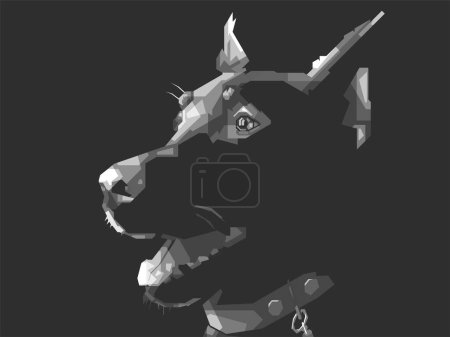 Illustration for Black and white Dog head design vector illustration colorful wpap popart - Royalty Free Image