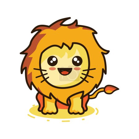 Illustration for Cute lion minimalistic design vector illustration White background - Royalty Free Image