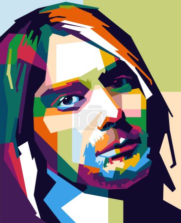 Illustration for Kurt Cobain Design Wpap Popart illustration artwork - Royalty Free Image