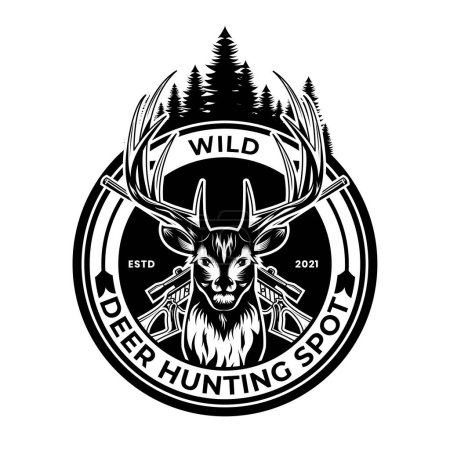 Ilustración de El logo del cazador de ciervos Deer Cap - Imagen libre de derechos