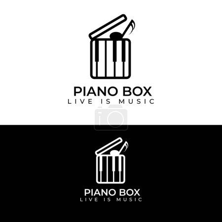 Illustration for Piano Box logo entertainment business branding design vector Free Vector - Royalty Free Image