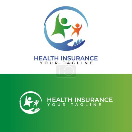 Téléchargez les illustrations : Assurance maladie Logo Illustration vectorielle - en licence libre de droit