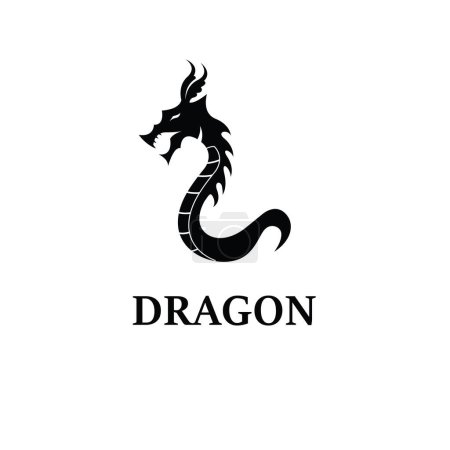 Ilustración de Dragón Negro logo vector ilustración - Imagen libre de derechos