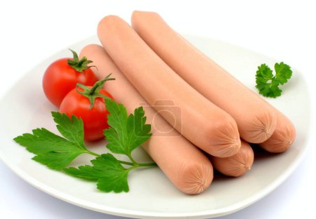 Photo for Sausages on a plate - Royalty Free Image