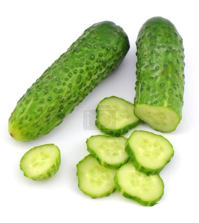 Photo for Cucumbers on a white background - Royalty Free Image
