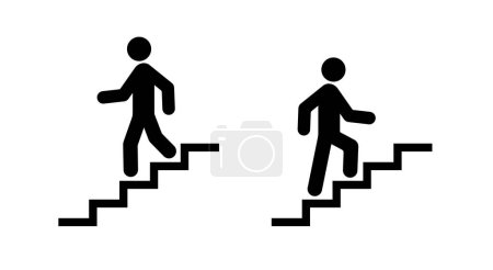 Illustration for Icon of a man on the stairs - Royalty Free Image