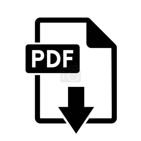 Illustration for Pdf download icon on white background - Royalty Free Image