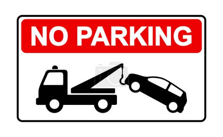Téléchargez les illustrations : Stationnement interdit, remorquer la voiture - en licence libre de droit