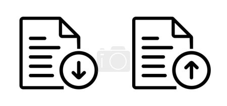 Illustration for Document upload and download icon - Royalty Free Image