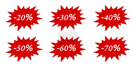 Illustration for Sale discount icons on white background - Royalty Free Image