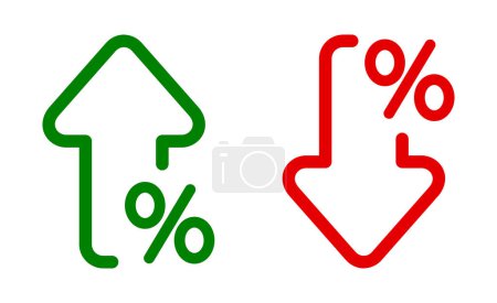 Illustration for Percentage increase and decrease on a white background - Royalty Free Image
