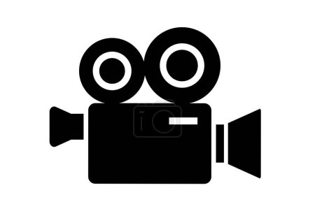 Téléchargez les illustrations : Icône de caméra sur fond blanc - en licence libre de droit