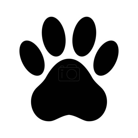 Téléchargez les illustrations : Paw footprint isolated on white - en licence libre de droit