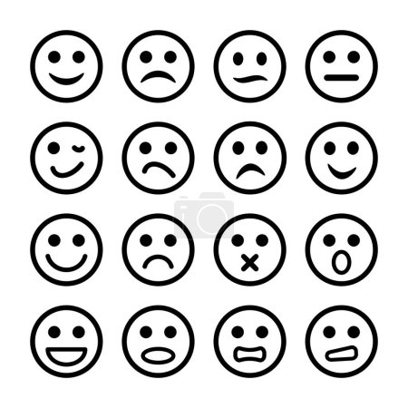 Illustration for Human face icon isolated on white background - Royalty Free Image