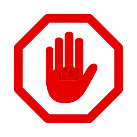 Illustration for Stop sign on a white background - Royalty Free Image