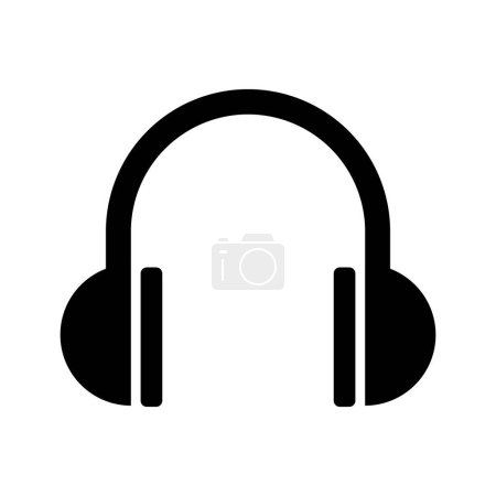 Ilustración de Icono de auriculares sobre fondo blanco - Imagen libre de derechos