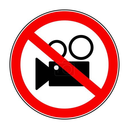 Illustration for Filming prohibition sign on white background - Royalty Free Image