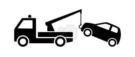 Illustration for Auto help - car towing - Royalty Free Image