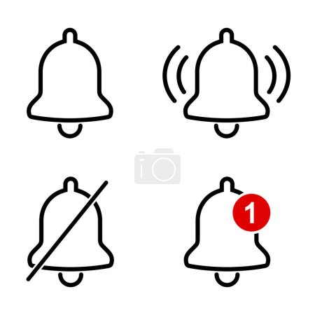 bell, alarm icon on white background
