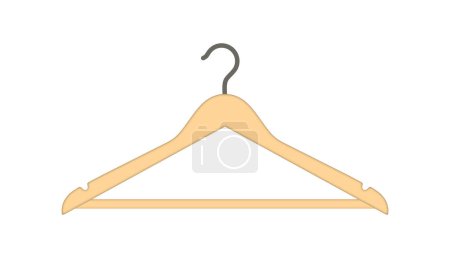 Téléchargez les illustrations : Icône de cintre de vêtements sur fond blanc - en licence libre de droit
