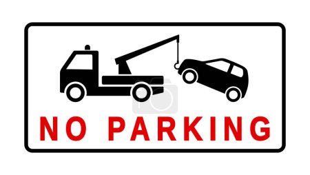 Téléchargez les illustrations : Pas de parking - panneau sur fond blanc - en licence libre de droit