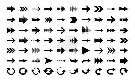 Illustration pour Set of different arrows isolated on white background - image libre de droit