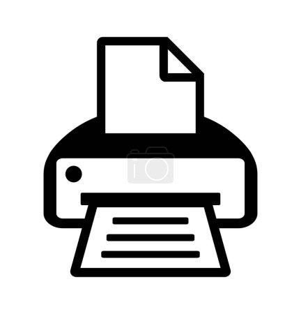 Ilustración de Icono de la impresora sobre fondo blanco - Imagen libre de derechos