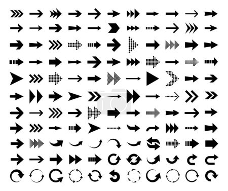 Ilustración de A set of various arrows - 121 pieces - Imagen libre de derechos
