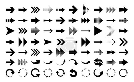 Illustration pour A set of various arrows - 70 pieces - image libre de droit