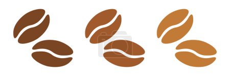Téléchargez les illustrations : Icône grains de café sur fond blanc - en licence libre de droit