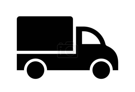 Téléchargez les illustrations : Icône de camion sur fond blanc - en licence libre de droit