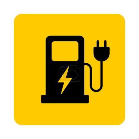 Illustration for Electric vehicle charging icon, distributor - Royalty Free Image