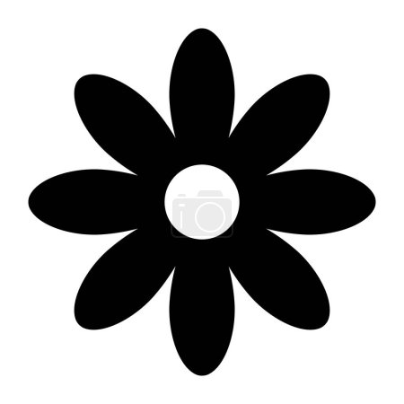 Téléchargez les illustrations : Icône fleur isolée sur fond blanc - en licence libre de droit