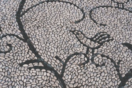 Photo for Mosaic pebble street floor in greek islands - Royalty Free Image