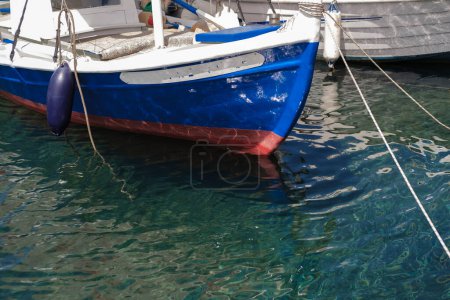 greek fishing boat kaiki at berth in Paxoi