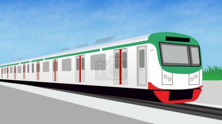 Illustration for Metrorail in Dhaka Bangladesh vector illustration - Royalty Free Image