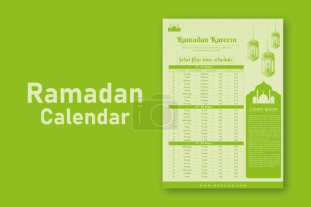 Illustration for Ramadan iftar and sehri time calendar - Royalty Free Image