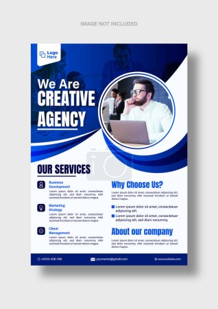 Illustration for Digital Marketing Agency Corporate Flyer template. - Royalty Free Image