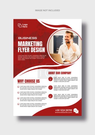 Illustration for Corporate flyer template design for digital marketing agency - Royalty Free Image