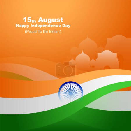 Illustration for Vector illustration of 15th August India Independence Day - Royalty Free Image