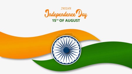 Illustration for 15th August Indian independence day social media post design - Royalty Free Image