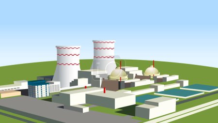 Téléchargez les illustrations : Illustration vectorielle du Bangladesh de la centrale nucléaire de Rooppur - en licence libre de droit