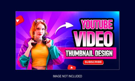 Illustration for YouTube channel thumbnail and web banner template - Royalty Free Image