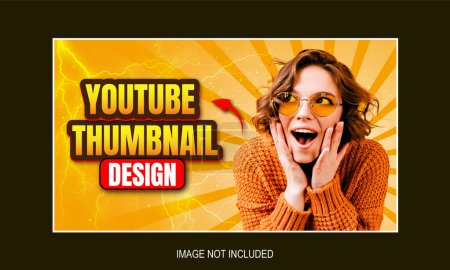 Illustration for Youtube video thumbnail and web banner template - Royalty Free Image