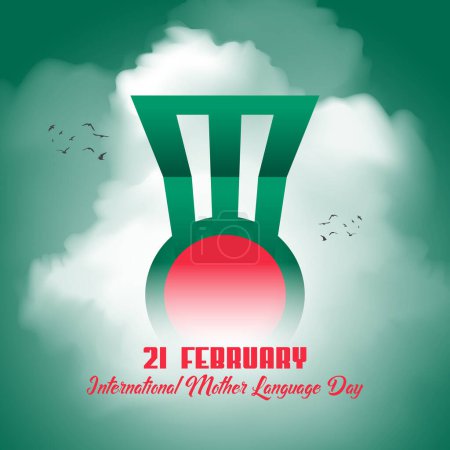 Téléchargez les illustrations : Journée internationale de la langue maternelle, le 21 février, et le Shaheed Minar national du Bangladesh - en licence libre de droit