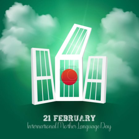 Téléchargez les illustrations : Journée internationale de la langue maternelle, le 21 février, et le Shaheed Minar national du Bangladesh - en licence libre de droit