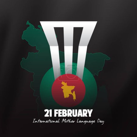 21 de febrero Día Internacional de la Lengua Materna Shahid Minar vector ilustración