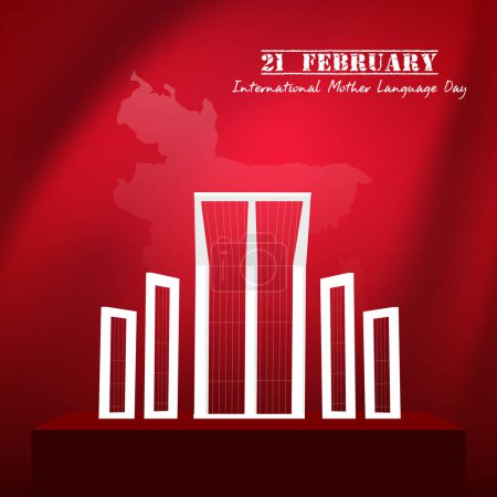 21 February international mother language day shahid minar vector illustration