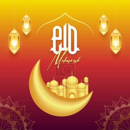 Eid Mubarak festival saludo Social Media Post Design
